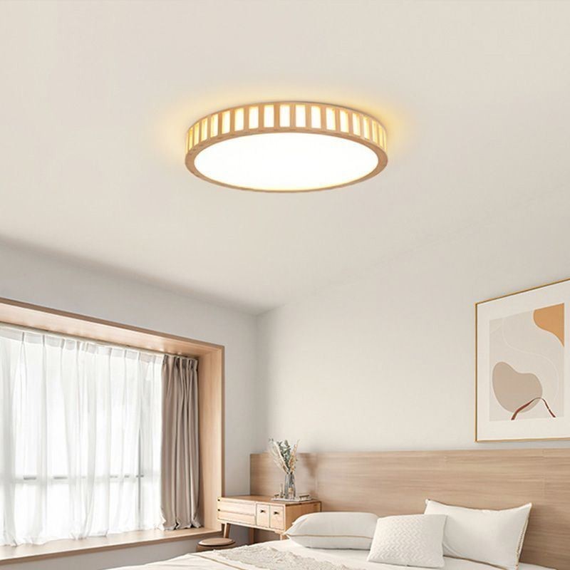 Plafoniera a filo in legno stile giapponese LED