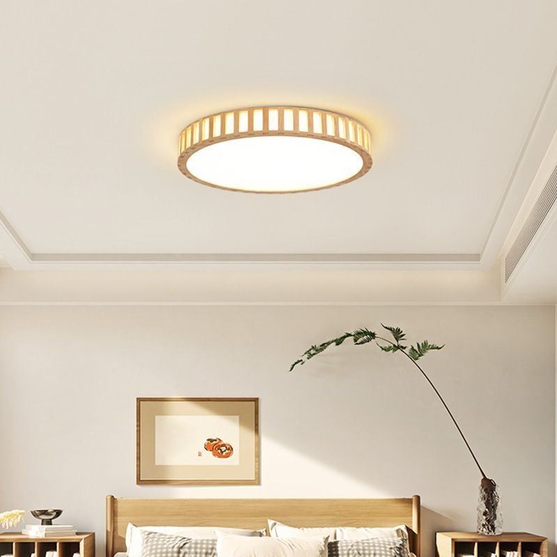 Plafoniera a filo in legno stile giapponese LED