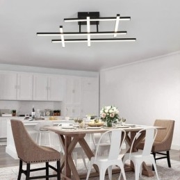 Plafoniera LED a filo in alluminio 6 luci 40W 3200 lm 3000-6000K