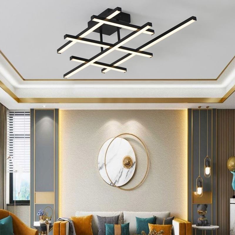 Plafoniera LED a filo in alluminio 6 luci 40W 3200 lm 3000-6000K