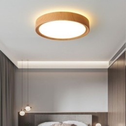 Plafoniera giapponese in legno e acrilico a filo LED