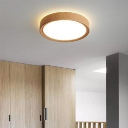 Plafoniera giapponese in legno e acrilico a filo LED