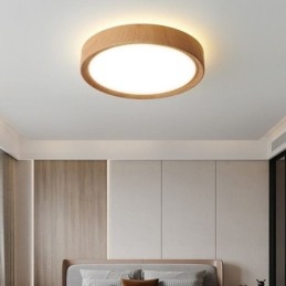 Plafoniera giapponese in legno e acrilico a filo LED