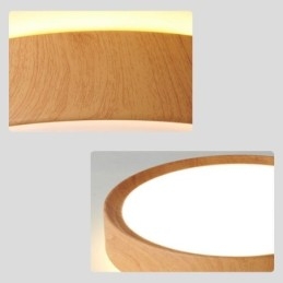 Plafoniera giapponese in legno e acrilico a filo LED