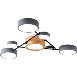 Plafoniera moderna a filo in acrilico a forma molecolare, 7 luci, 80 x 10 cm