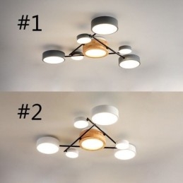 Plafoniera moderna a filo in acrilico a forma molecolare, 7 luci, 80 x 10 cm
