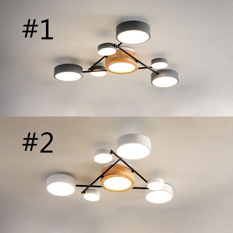 Plafoniera moderna a filo in acrilico a forma molecolare, 7 luci, 80 x 10 cm