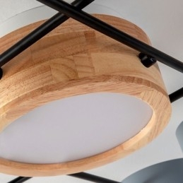 Plafoniera moderna a filo in acrilico a forma molecolare, 7 luci, 80 x 10 cm