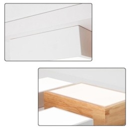 Plafoniera moderna geometrica in acrilico e legno 90x60x9 cm