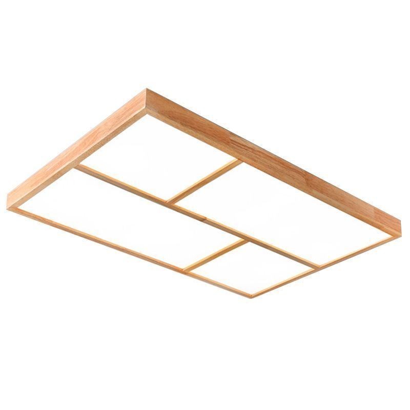 Plafoniera LED a filo minimalista in legno stile giapponese 80 W 90 x 60 x 5 cm