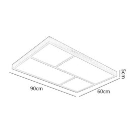 Plafoniera LED a filo minimalista in legno stile giapponese 80 W 90 x 60 x 5 cm