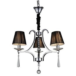 Lampadario moderno contemporaneo in metallo cromato e cristallo