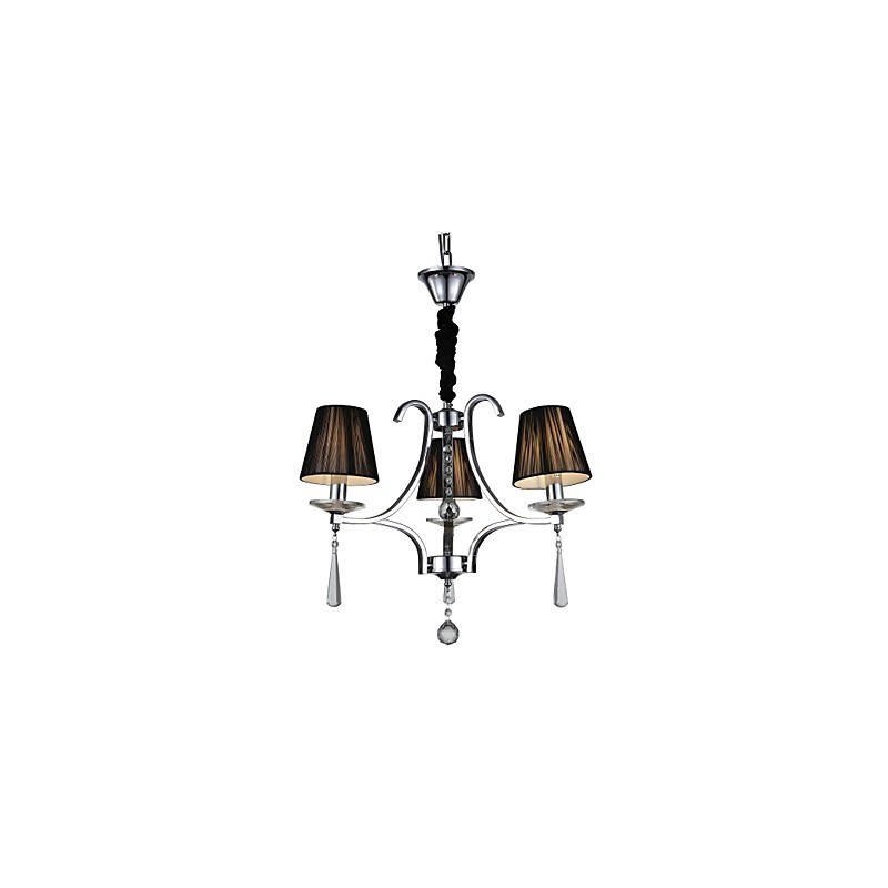 Lampadario moderno contemporaneo in metallo cromato e cristallo