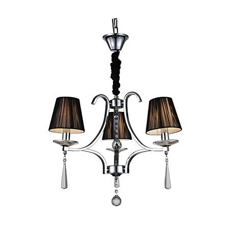Lampadario moderno contemporaneo in metallo cromato e cristallo