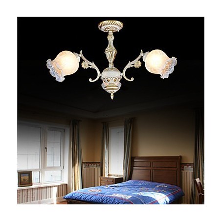 Lampadario classico retrò bianco a 3 luci