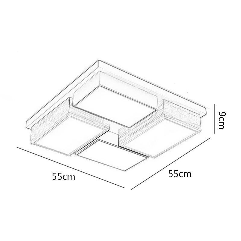 Plafoniera moderna geometrica in legno 55x55x9 cm 48W LED