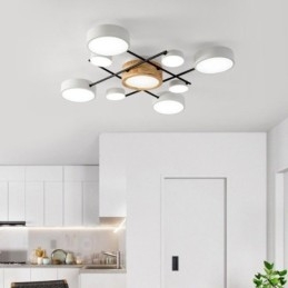 Plafoniera moderna a montaggio a filo con giunzione quadrilatera, 9 luci LED, 84 W, 90 x 10 cm