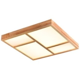 Plafoniera LED giapponese in legno e acrilico