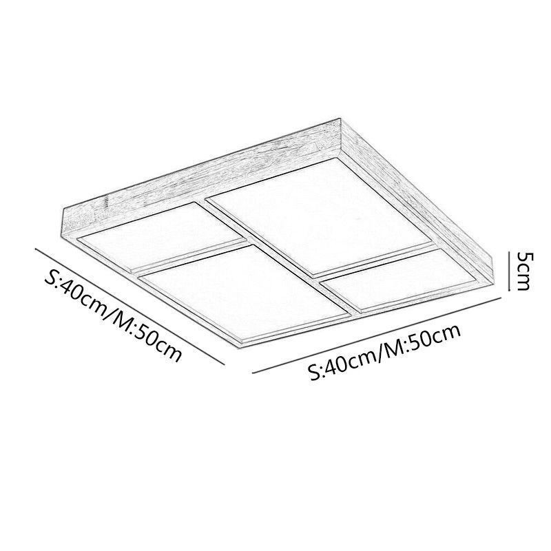 Plafoniera LED giapponese in legno e acrilico