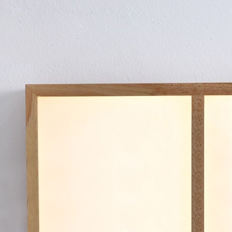 Plafoniera LED giapponese in legno e acrilico