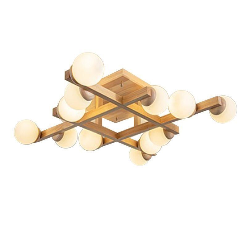 Plafoniera giapponese in legno Magic Bean a filo