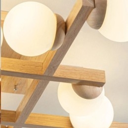Plafoniera giapponese in legno Magic Bean a filo