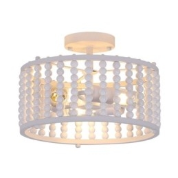 Plafoniera a 3 luci con perline di legno E26/E27 32 x 23 cm