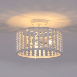 Plafoniera a 3 luci con perline di legno E26/E27 32 x 23 cm
