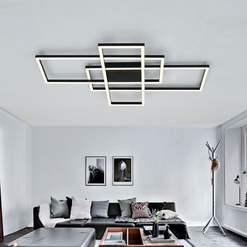 Plafoniera LED moderna geometrica quadrata a montaggio a filo