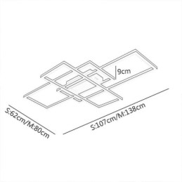 Plafoniera LED moderna geometrica quadrata a montaggio a filo