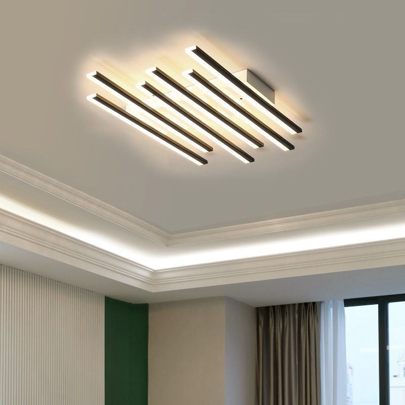 Plafoniera LED nordica moderna per soggiorno e sala da pranzo 48W 55×55×6 cm