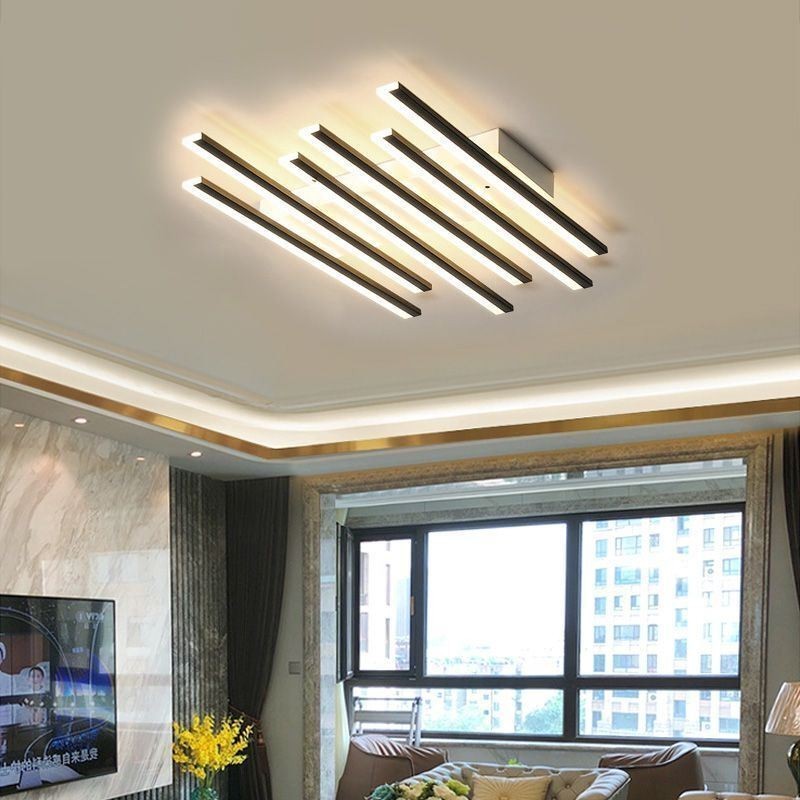 Plafoniera LED nordica moderna per soggiorno e sala da pranzo 48W 55×55×6 cm