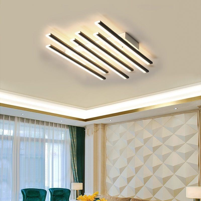 Plafoniera LED nordica moderna per soggiorno e sala da pranzo 48W 55×55×6 cm