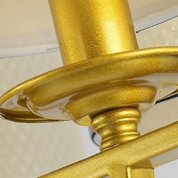 Lampadario moderno contemporaneo in metallo e tessuto giallo e bianco