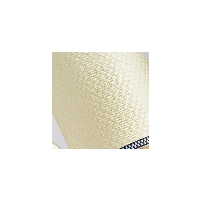 Lampadario moderno contemporaneo in metallo e tessuto giallo e bianco