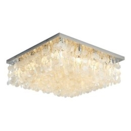 Lampadario da soffitto moderno a filo con conchiglia bianca