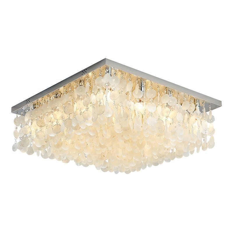 Lampadario da soffitto moderno a filo con conchiglia bianca
