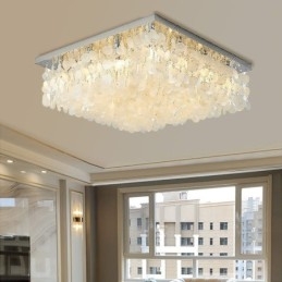 Lampadario da soffitto moderno a filo con conchiglia bianca