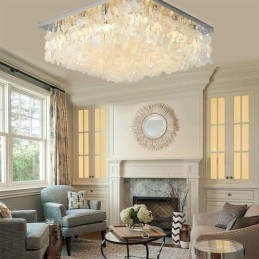 Lampadario da soffitto moderno a filo con conchiglia bianca