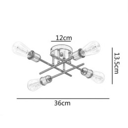 Plafoniera a soffitto a filo 4 luci E26/E27