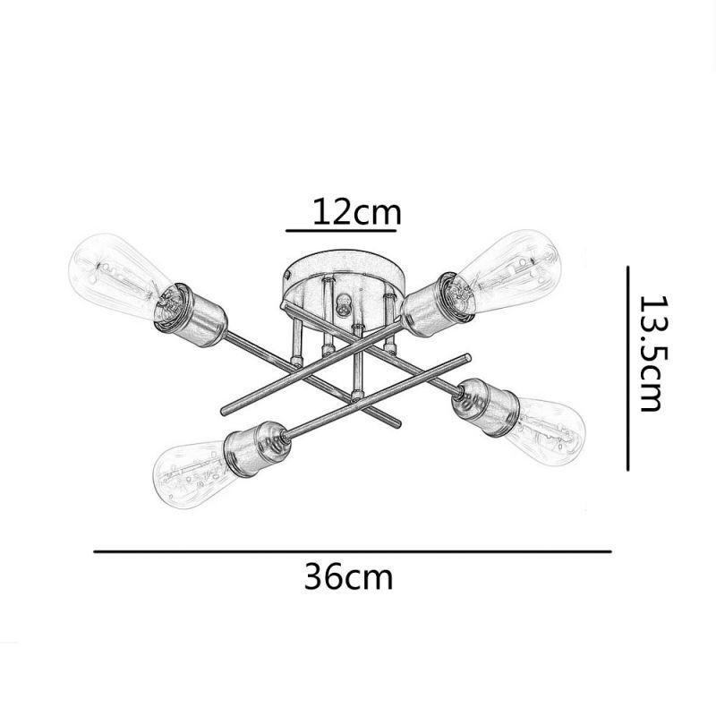 Plafoniera a soffitto a filo 4 luci E26/E27