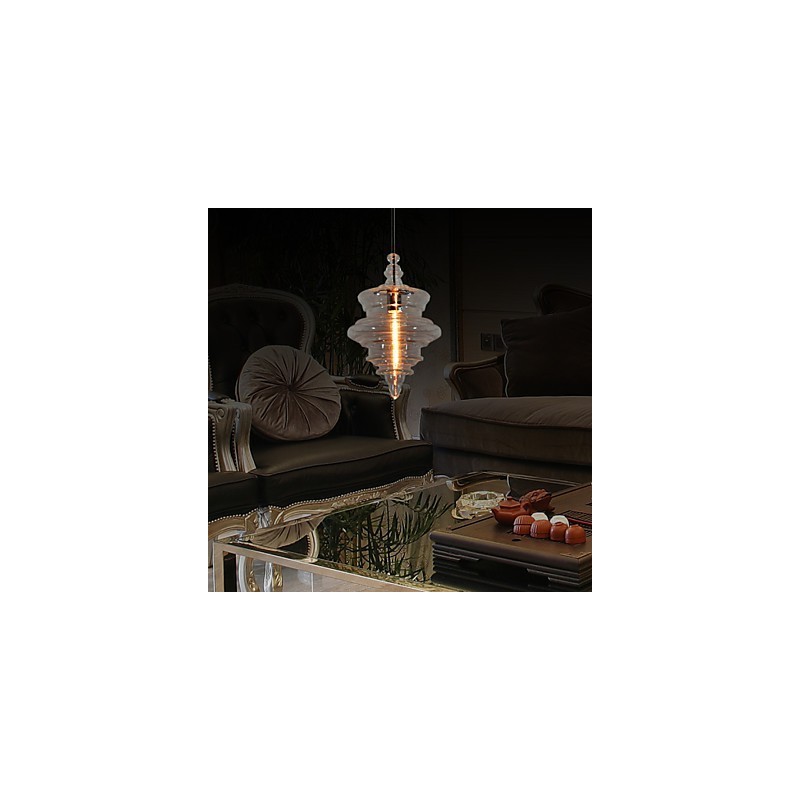 Lampada a sospensione moderna in vetro e metallo, 1 luce E26/E27