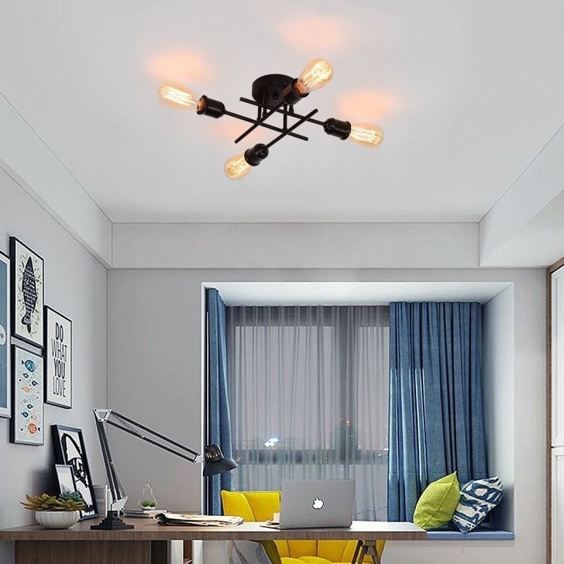 Plafoniera a soffitto a filo 4 luci E26/E27