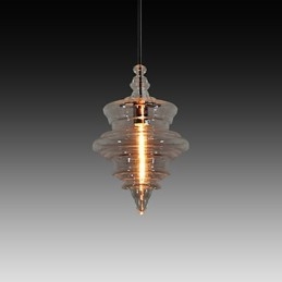 Lampada a sospensione moderna in vetro e metallo, 1 luce E26/E27