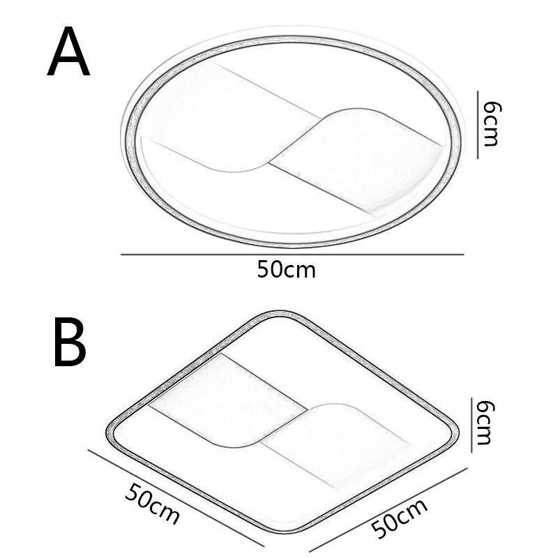 Plafoniera rotonda a filo LED nordica 3 luci 36 W 50 x 6 cm