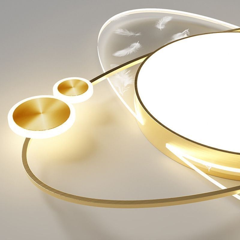 Plafoniera LED a filo moderna a forma di pianeta 36 W 50 x 6 cm