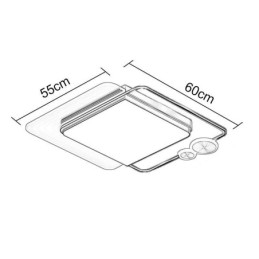 Plafoniera quadrata nordica in acrilico a filo 36 W 55 x 60 x 6 cm