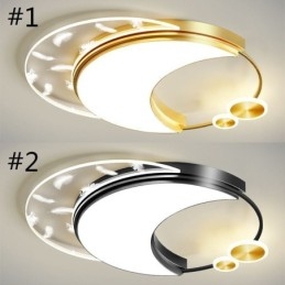 Plafoniera LED moderna a forma di luna da montaggio a filo 36 W 50 x 6 cm