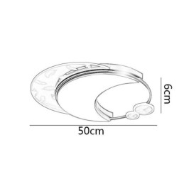 Plafoniera LED moderna a forma di luna da montaggio a filo 36 W 50 x 6 cm