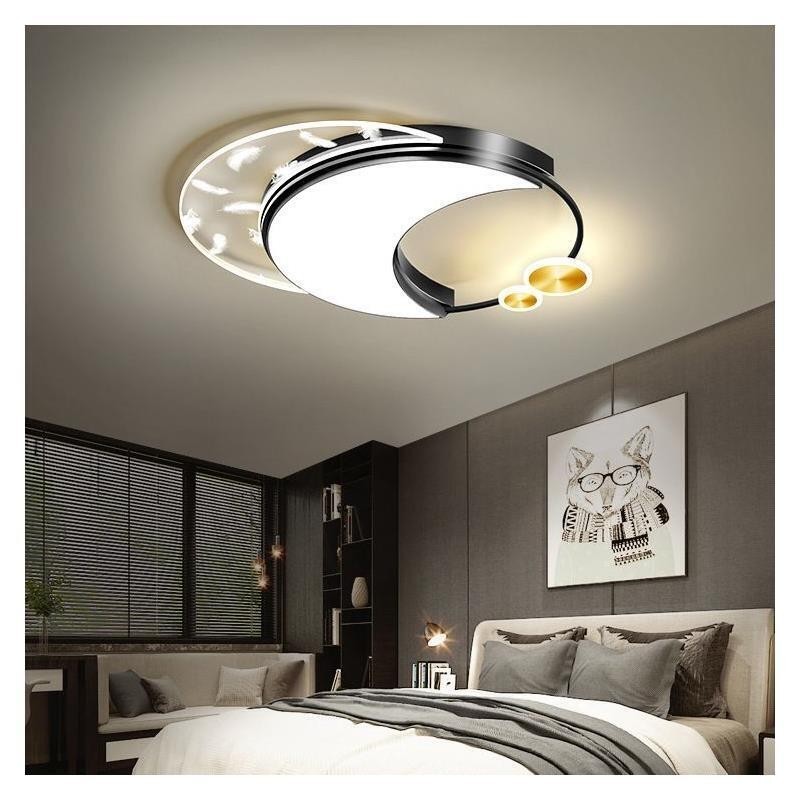 Plafoniera LED moderna a forma di luna da montaggio a filo 36 W 50 x 6 cm